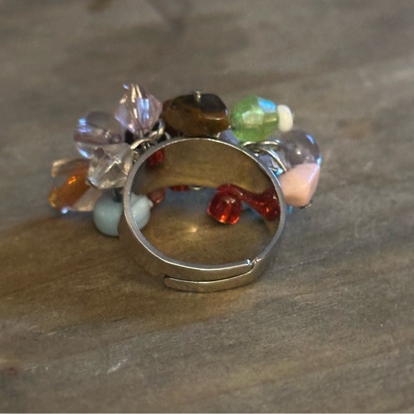 Vintage adjustable cluster bead ring - Picture 6 of 7